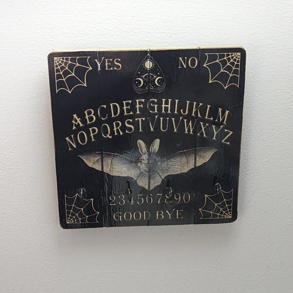 Bat Ouija Printed Wooden Jewelry /Key Holder Gothic Wall Decor - Picture 5 of 8